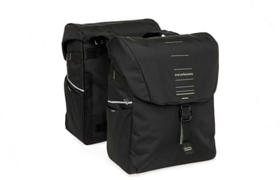 New Looxs ® Vigo Double - Dubbele Fietstas - Geschikt voor Elektrische Fietsen – Gerecycled Materiaal - 40 Liter – Zwart - Groen