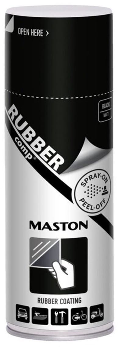 Maston Rubbercomp spray - Zijdeglans - Zwart - rubber coating - 400 ml - spuitbus verf