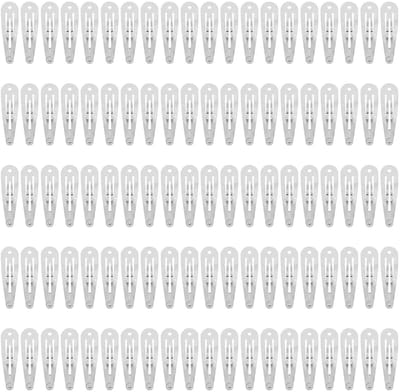 Dailygoods- Haarspeldjes 100 Stuks - Zilveren Metalen Snap Haarclips - Dunne Fijne Haarspelden - DIY Haaraccessoires - 5 cm Maat - Geschikt voor Vrouwen en Meisjes