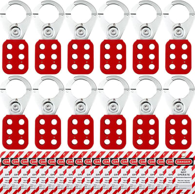 Lockout Tagout Hasp - Veiligheidsgrendel Loto - Veiligheid Werkplek - OSHA-Compatibel Ontwerp - 12 stuks - Bruin