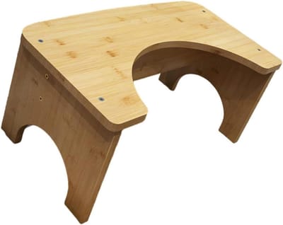 Toiletkruk - Opstapje badkamer - Comfort verhogen - Natuurlijk materiaal - 1 stuk - Houtkleur