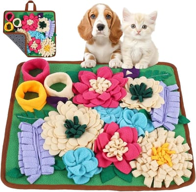 Honden Snuffelmat - Voedselzoekmat Verrijking - Mentale Stimulatie - Opvouwbaar Antislip - 39x34x5cm - Groen