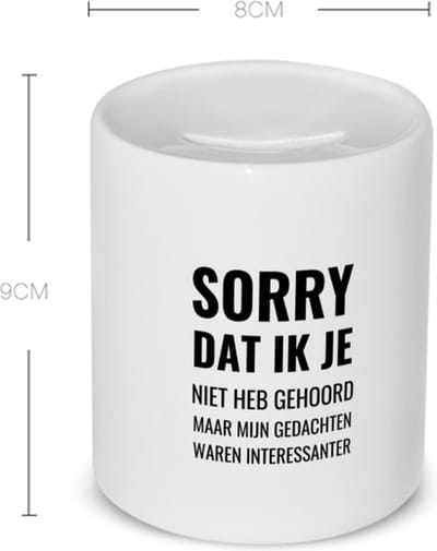 Akyol - sorry dat ik je niet heb gehoord maar mijn gedachten waren interessanter koffiemok - theemok - Quotes - mensen die vaak dagdromen - interessante gedachtes - dagdromers - quotes - verjaardagscadeau - verjaardag - cadeau - gift - 350 ML inhoud