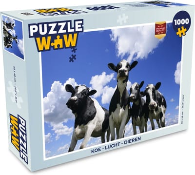 Puzzel Koe - Lucht - Dieren - Legpuzzel - Puzzel 1000 stukjes volwassenen
