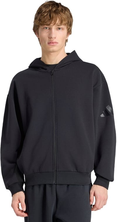 Adidas Sportswear Soft Lux Hoodie Met Lange Ritssluiting - Heren - Zwart