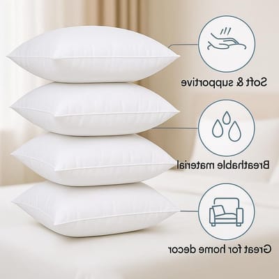 Casafoyer 45 x 45 cm sierkusseninzetstukken - set van 4, zachte en pluizige bankkussens voor bank, bed en woonkamerdecoratie - perfect voor decoratieve kussenslopen, thuis, bank en beddengoed accenten