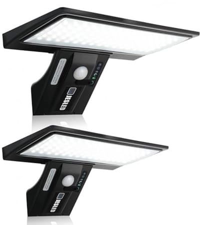 Solar Wandlamp met Bewegingssensor - Waterdichte Buitenverlichting met 90 LED's - Superheldere Tuinverlichting - Vervangbare Batterij (2 Stuks)