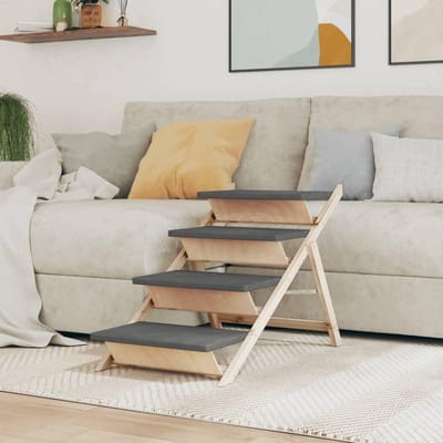 Hondentrap - Hondenopstapje Hondenhelling - Huisdieren Helpen - Antislip Oppervlak - 105 x 47 cm - Grijs