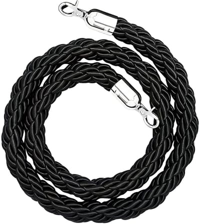 1.5 m Zwarte Terminatiedraad met Haken, Jute Touw voor Begeleidingssystemen, Geschikt voor Rijen en Evenementen