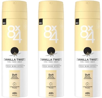 8 x 4 Deo Spray - Vanilla Twist - Voordeelverpakking 3 x 150 ml