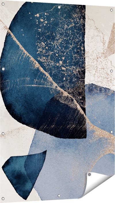Gards Tuinposter Abstracte Kunst - Marmer met Gloed - 80x120 cm - Tuindoek - Tuindecoratie - Wanddecoratie buiten - Tuinschilderij