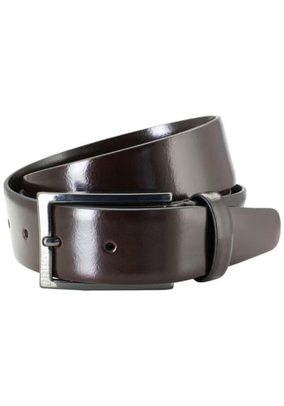 LINDENMANN leren heren riem - bordeaux rood