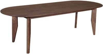 DÉJA Living Eettafel Maikel - Ovaal Donkerbruin Hout - 220x100x76cm