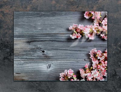 TMK ArtDeko Serie - Glazen Beschermplaat - 70x52 cm - Houtprint