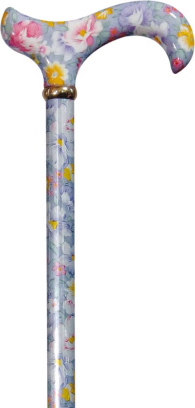 Classic Canes Verstelbare wandelstok - Tea Party - Bloemen - Lavendel - Verstelbaar - Lengte 77 - 100 cm - Aluminium - Derby handvat - Gewicht 315 gram - Diameter wandelstok 16 mm - Wandelstokken - Voor heren en dames - Uitschuifbare wandelstok