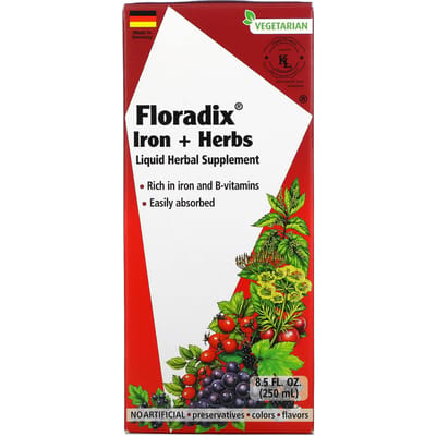 Floradix, Floradix, Fer et herbes, Complément alimentaire liquide à base de plantes, 8,5 fl oz (250 ml)