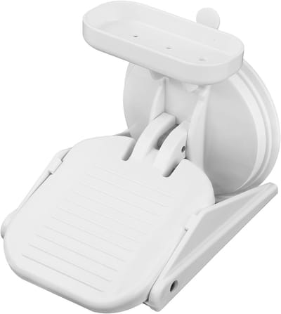 Byshayne- Voetenbank Antislip - Douche Voetenbank met Zuignap - Opvouwbare Voetenbank - Herbruikbare Scheer Kruk - Roestvrij Staal - 18x11,5x4cm - Douchekruk