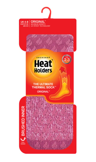 Heat Holders Dames Winter Thermische Slipper Sokken - Gedempt Roze (Florence)