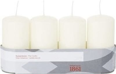 Trend Candles Cilinderkaarsen - 16x - ivoor wit - 5 x 10 cm - 18 branduren - geurloos - kaarsen