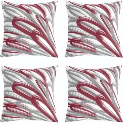 Sierkussenslopen Set - Kussenhoezen Decoratief - Woonkamer Bank - Dubbelzijdig Bedrukt - 45x45cm Set 4 - Rood Grijs