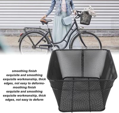 Fietsmand Achterkant - Bagagedrager Mand - Boodschappen Vervoeren - Extra Sterk IJzer - 20kg Draagkracht - Zwart