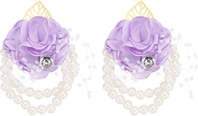 2x Pols Bloemen Corsage Lichtpaars - Kunstbloemen Polsband Bruidsmeisje & Bruiloft