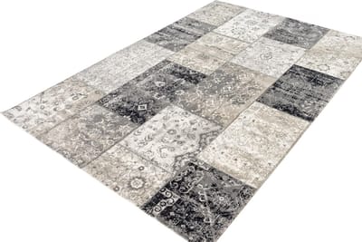 Lifa Living Patchwork Dark Grey - 200 x 290