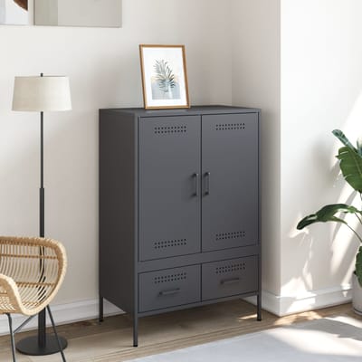 vidaXL - Hoge - kast - 68x39x101,5 - cm - staal - antracietkleurig