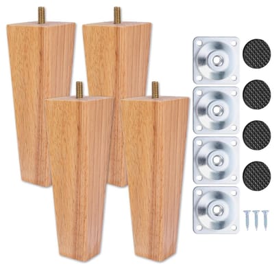 Dailygoods- Meubelpoten 20 cm - Houten Poten - Set van 4 - Robuust en Duurzaam - Geen Schade aan Vloer - Glanzend Gelakt