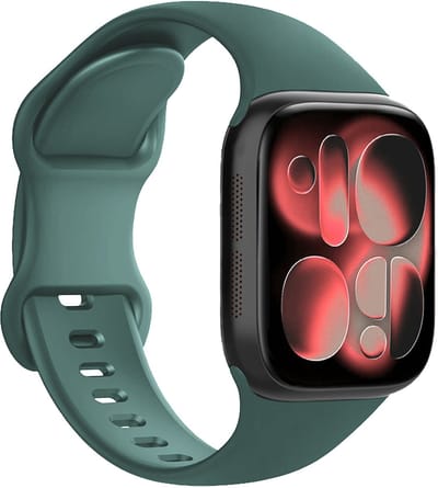 Horloge Band Geschikt voor Apple Watch 1, 2, 3, 4, 5, 6, 7, 8, 9, 10, 11, SE - 42/44/45/46 mm Bandje Siliconen Verstelbaar - Donkergroen