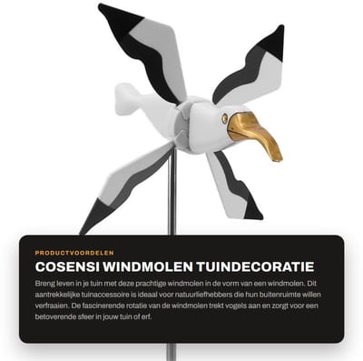 Dailygoods- Windmolen Aantrekkelijke Decoratie - Tuinbeelden voor Buiten - Tuindecoratie - Windspinner - Eenvoudige Installatie - Verhoogt Sfeer en Vitaliteit