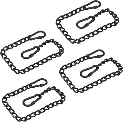 Schommelstoel Ketting Set - Hangset Schommel - Veilig Ophangen - Verstelbare Lengte - 4 stuks - Zwart