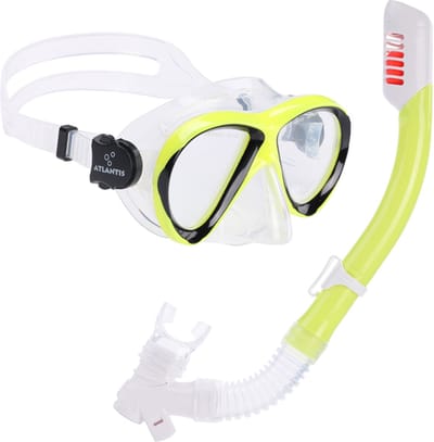 Atlantis Waikiki Combo - Snorkelset - Duikbril - Snorkel - Kinderen - Zwart/Geel