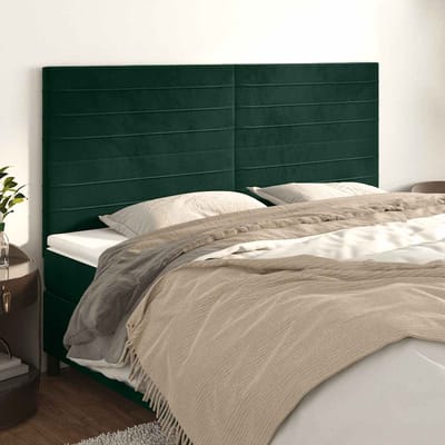 vidaXL - Hoofdbord - donkergroen - 160x5x118/128 - cm - fluweel