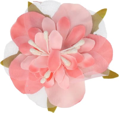 Haarsoires Haarspeld Duckklem 6cm – Bloemvorm van Stof – Zalmroze - Sterke Haarclip voor Styling & Dagelijks Gebruik - Hair Clip - Decoratieve Haaraccessoire