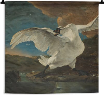 Wandkleed - Wanddoek - Zwaan - Oude meesters - Jan Asselijn - 180x180 cm - Wandtapijt