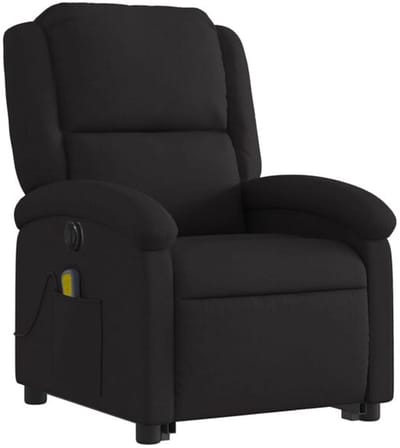 Massagestoel - Relaxfauteuil - Zetel - Sta op stoel elektrisch - Stof - 1 persoons - Met armleuning - Zeer comfortabel - Elektrisch - Zwart