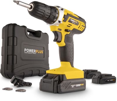 Powerplus Accuboormachine POWX00501 - Schroefboormachine op Batterij van 20 V voor Hout en Metaal - incl. Batterij, Lader en Bits