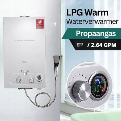 Professionele Propaan Boiler 16L - Ideaal Voor Camper - Caravan - Boot - Camping - Snel Heet Water - Inclusief Douche - LPG Geiser 16 Liter / minuut Boiler
