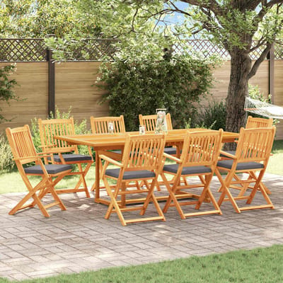 vidaXL Vouwstoel 8 pcs Grijs 49 x 57,5 x 92cm Massief acaciahout