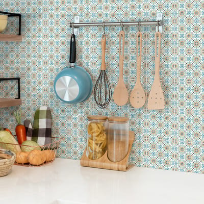 Zelfklevende tegelmuurstickers voor keuken en badkamer - 24 Rodolfo Azulejos tegelstickers - 24 stickers 15x15cm