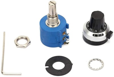 Precisie Potentiometer - Instelbare Weerstand - Elektronica Aanpassen - Meervoudige Draaiingen - 2K Ohm - Zilver