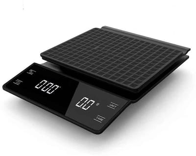 Casa Living Barista Keukenweegschaal - Koffieweegschaal - Digitaal - Hoge Precisie 0,1 Gram - Met Timer - LED Display - Tot 3 KG - Zwart