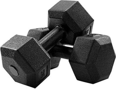 Mercadome® Dumbbells 2.5 kilo - Dumbells set - Gewichten set - Halter - Halterset - 2 stuks - Antislip grip - Zeshoekig - Zwart - 23x11cm