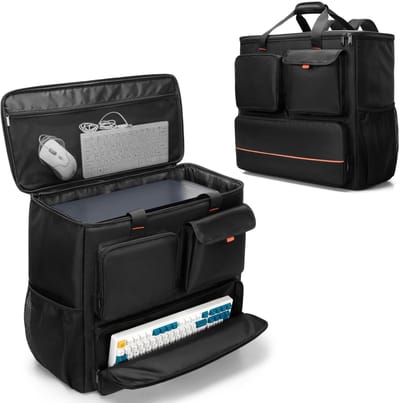 Dailygoods- Draagkoffer met apart toetsenbordvak - Rugzak voor pc - Opbergvakken - Gamer tas - Reishandtas - Oversized indeling - Laptoptas