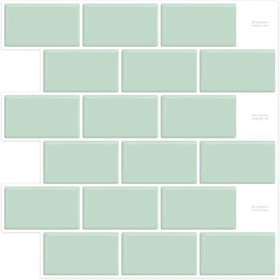 PromoHome Zelfklevende Muurtegels - 10 Stuks Saliegroen 30x30 cm