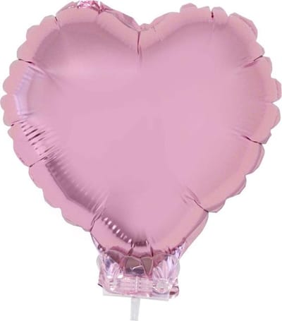 2 - folie - miniballon - hart - roze - 28cm - 2 - stuks - babyshower - geboorte - doop