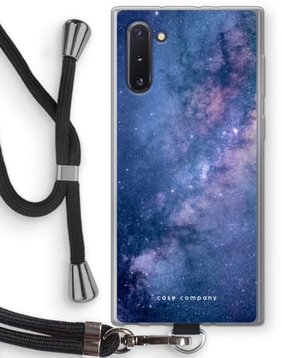 Hoesje met koord geschikt voor Samsung Galaxy Note 10 hoesje met Koord - Nebula - Telefoonhoesje met Zwart Koord - Bescherming aan alle Kanten en Over de Schermrand