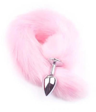 Daity Anale Speeltjes – Buttplugs met Staart – RVS Butt Plug Fox Tail Cosplay – 18 inch Roze – Voor Beginners & Koppels