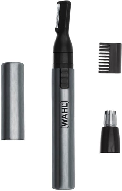 Wahl Micro Groomsman Batterij Personal Trimmer – Neus-, Oor- & Wenkbrauw Trimmer met Verwisselbare Opzetstukken voor Precisie Grooming